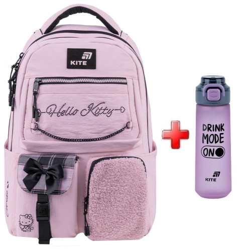 Рюкзак Kite Education teens Hello Kitty HK26-2587M-2  подарунок пляшка  (на зріст дитини 130-145 см)