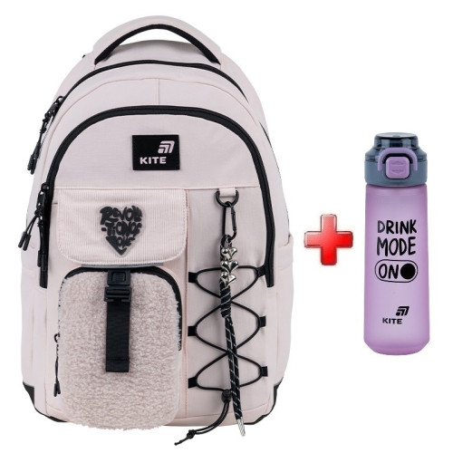 Рюкзак підлітковий Kite Tenderly K26-2597L-1  подарунок пляшка Kite  зовнішні габарити 46x31,5x16