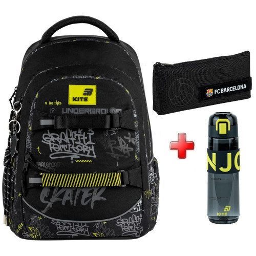 Рюкзак Kite Education teens Graffiti K26-727M-4  подарунок пляшка та пенал  (на зріст дитини 130-145 см)