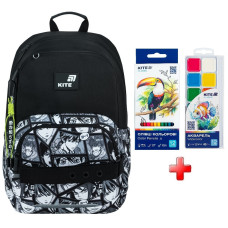 Рюкзак шкільний Kite Education Anime Boy K26-585M-5  подарунок фарби та олівці  (на зріст дитини 130-145 см)