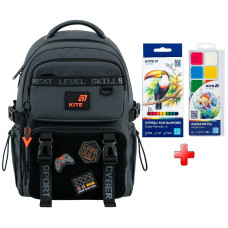 Рюкзак шкільний Kite Education Game Zone K26-1022M-3  подарунок фарби та олівці  (на зріст дитини 130-145 см)