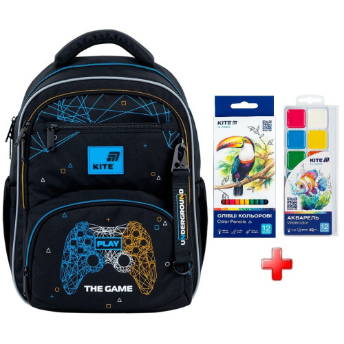 Рюкзак шкільний Kite Education Next Level K26-773M-4  подарунок фарби та олівці  (на зріст дитини 130-145 см)