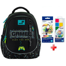 Рюкзак шкільний Kite Education Play the Game K26-700M-4  подарунок фарби та олівці  (на зріст дитини 130-145 см)