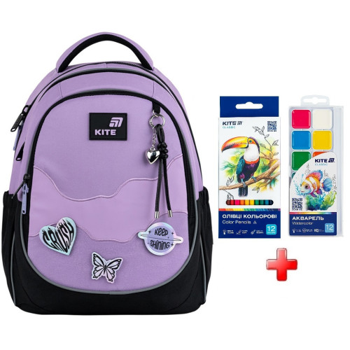 Рюкзак шкільний Kite Education Crush K26-700M-1  подарунок фарби та олівці  (на зріст дитини 130-145 см)