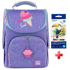 Рюкзак для школи каркасний GoPack Summer Ice Cream GO25-5001S-2  подарунок олівці  (на зріст дитини 115-130 см)